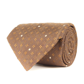 Louis Vuitton Monogram Dot Silk Cravate Bronze Gold Tie For Men
