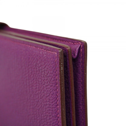 Hermes Herms Bearn Soufflet Chevre Mysore Violet Long Wallet