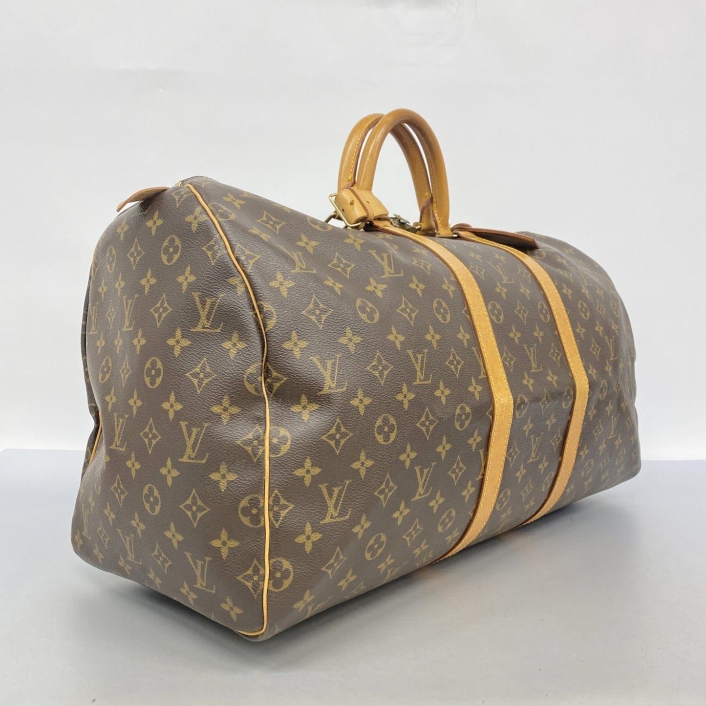 Louis Vuitton Monogram Keepall 55 Boston Bag M41424 Brown