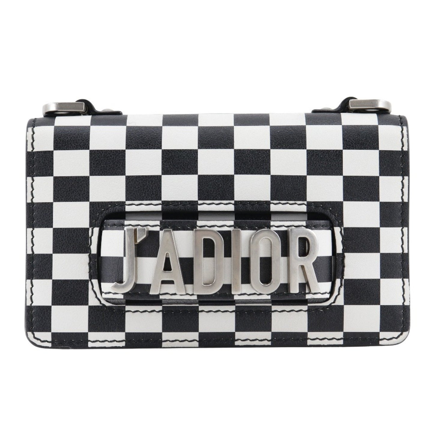 Christian Dior Jadior Shoulder Bag Clutch Calf Black/White 2Way Type