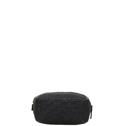 Gucci Gg Canvas Shoulder Bag 122759 Black Leather