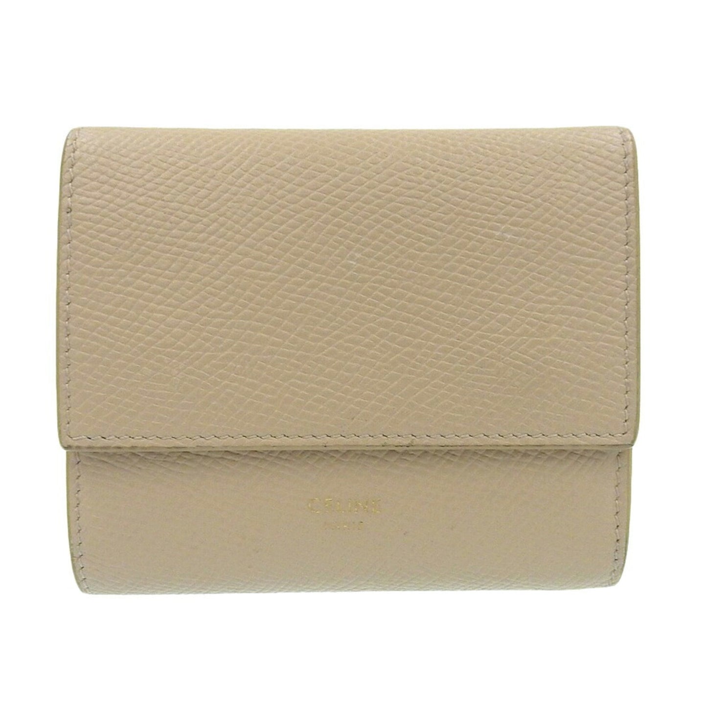 Celine Trifold Wallet 10B573Bel Wallet Leather Beige