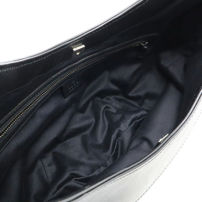 Gucci Gg Canvas Shoulder Bag In Black Leather