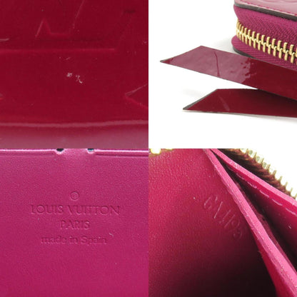 Louis Vuitton Louis Vuitton Round Long Wallet Monogram Vernis Portefeuille Clemence Magenta