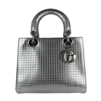 Christian Dior Handbag Shoulder Bag Lady Leather Silver