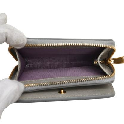 Gucci Script Mini Bifold Wallet 772639 Gray Leather