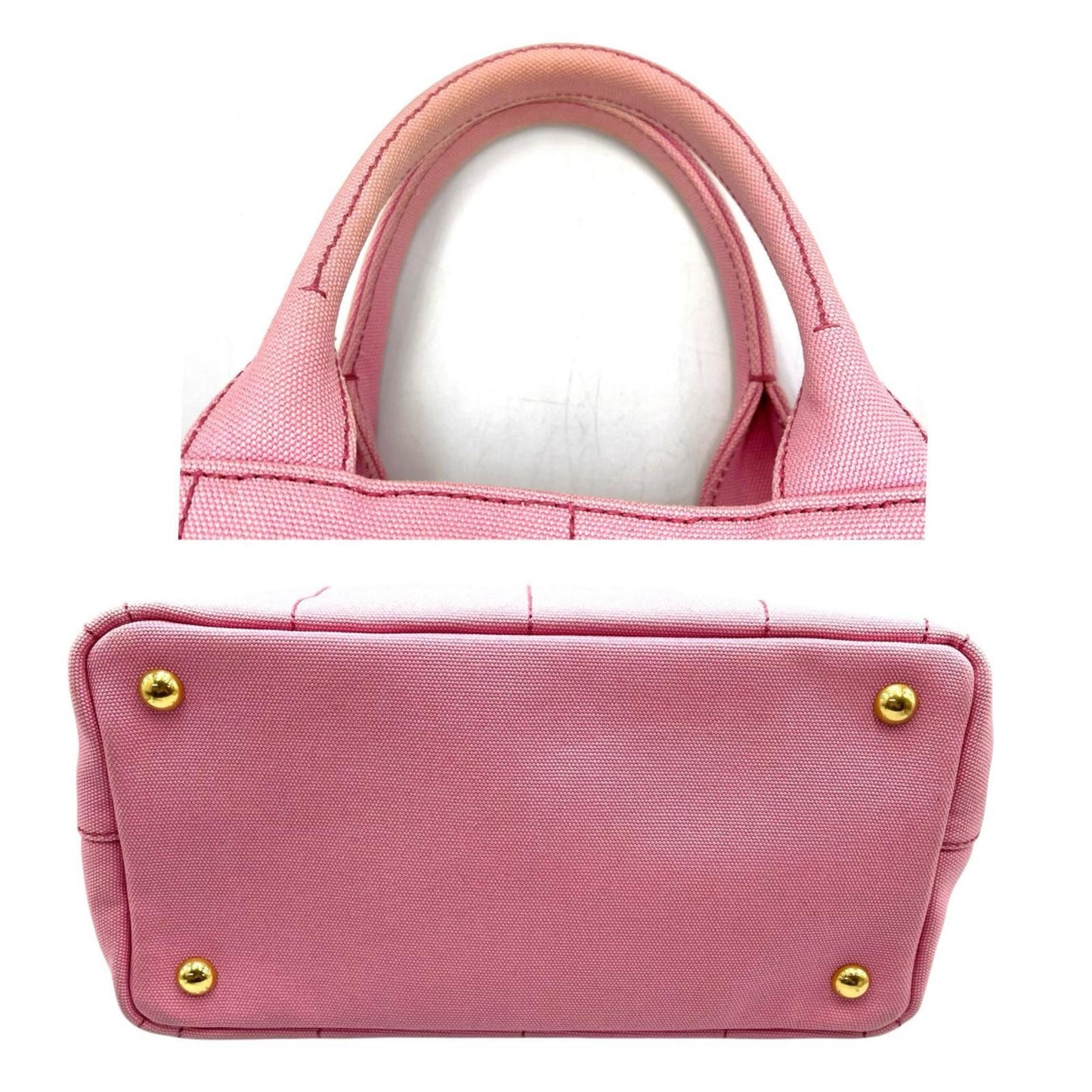 Prada Canapa Handbag B2439G Canvas Pink