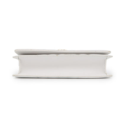 Burberry Chain Shoulder Bag Rolla Clutch Leather 8066176 Burberry White