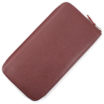Herms Azap Long Silkin Round Zip-Around Wallet In Rouge H (Epson) For Men And Women