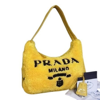 Prada Terry Mini Handbag Reedition2000 1Ne515 Yellow Black Pile