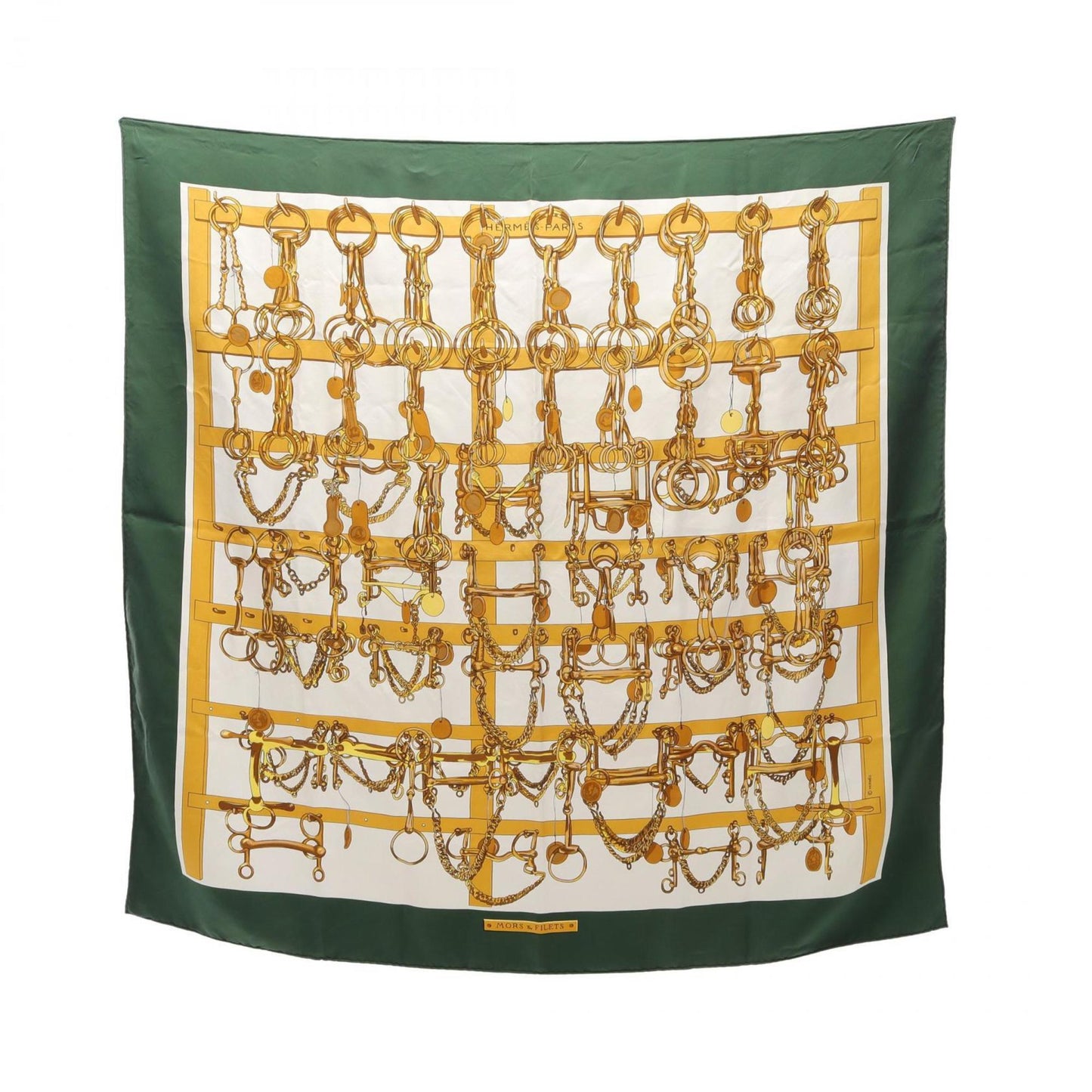 Hermes Herms Mors & Filets Carr 90 Silk Scarf For Women