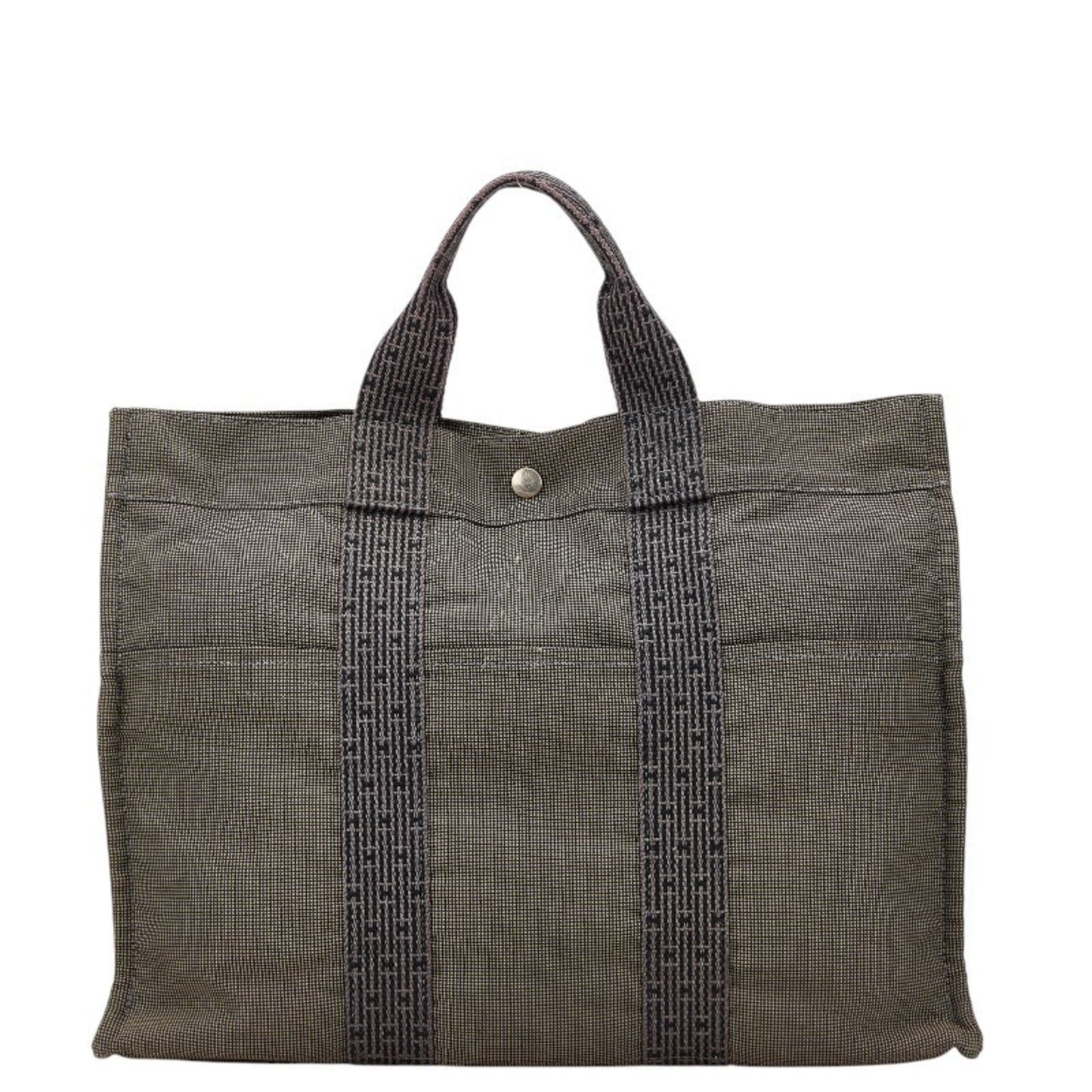 Hermes Air Line Mm Tote Bag Gray Canvas