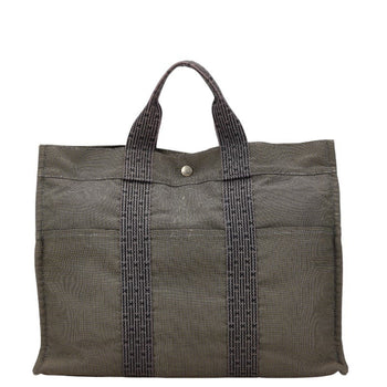 Hermes Air Line Mm Tote Bag Gray Canvas