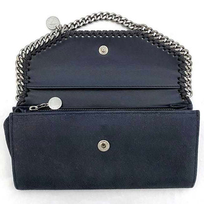 Stella Mccartney Bifold Long Wallet Navy Silver Falabella 391835 Polyester Metal Stella Mccartney