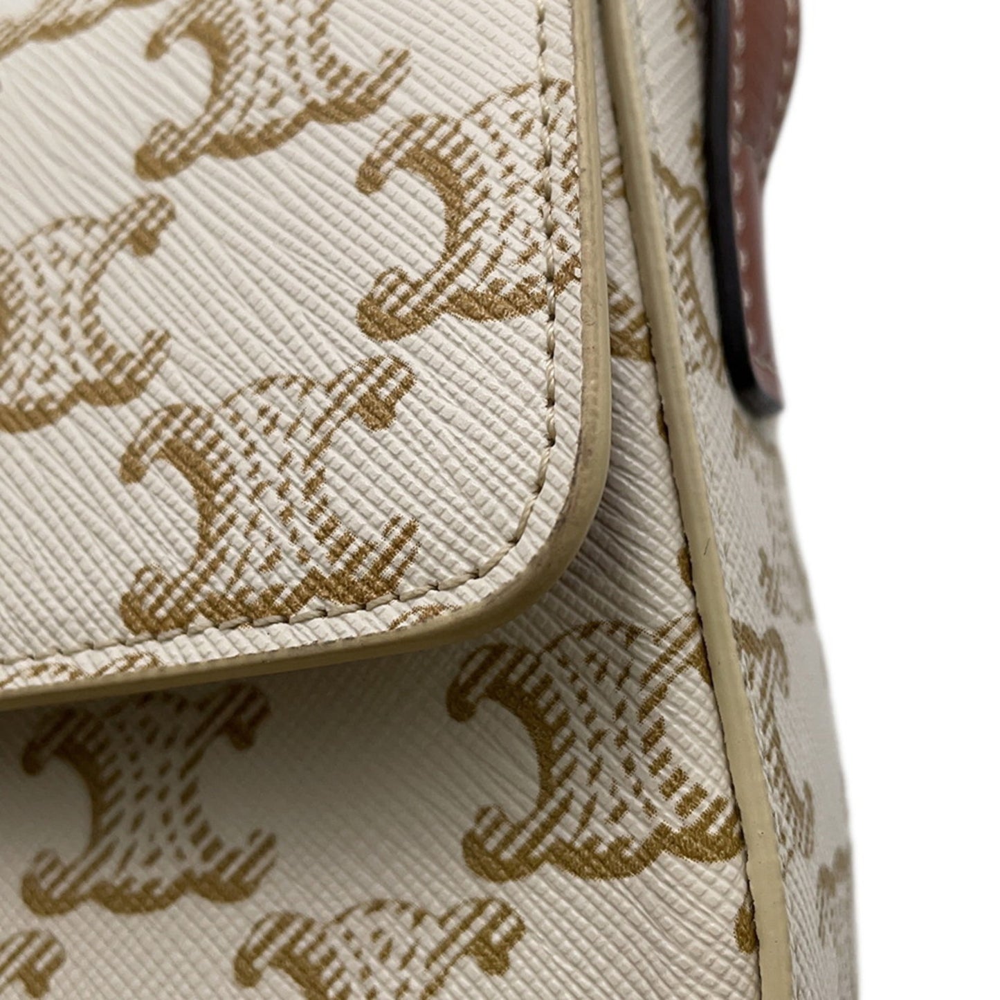 Celine Triomphe Claude Shoulder Bag 194142 Celine White