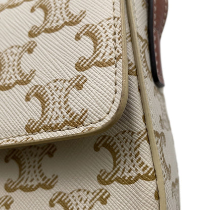 Celine Triomphe Claude Shoulder Bag 194142 Celine White