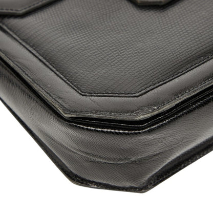 Saint Laurent Logo Shoulder Bag In Black Leather