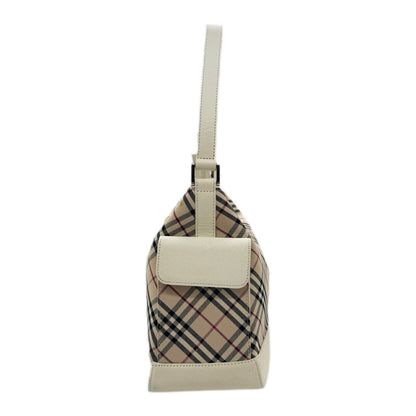 Burberry Nova Check Pattern White/Beige Canvas Bag