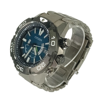 Citizen Promaster Marine Eco-Drive Watch As7145-69L H112-R012487 Silver With Blue Dial And Super