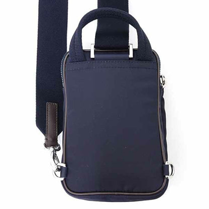 Prada Re-Nylon X Leather Smartphone Case/Shoulder Bag 2Zh194 F0C1B Blu+Caffe Navy/Dark Brown
