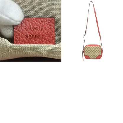 Gucci Gg Canvas And Leather Shoulder Bag In Red Brown