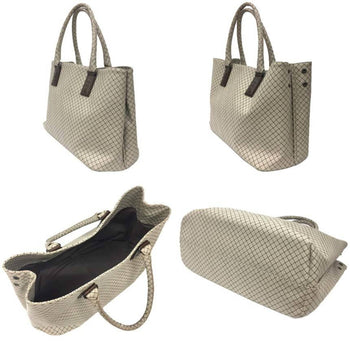 Bottega Veneta Marco Polo Tote Bag 222498 Light Gray/Brown