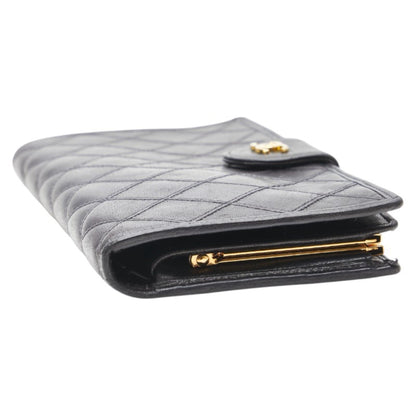 Chanel Bicolor Coco Mark Clasp Long Wallet In Black Lambskin