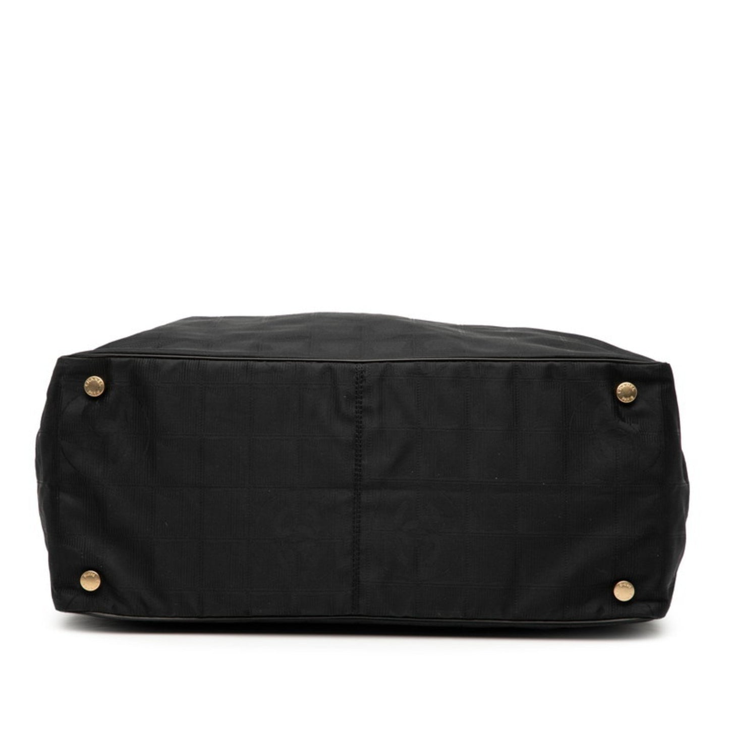 Chanel New Travel Line Handbag Tote Bag Black Nylon Leather