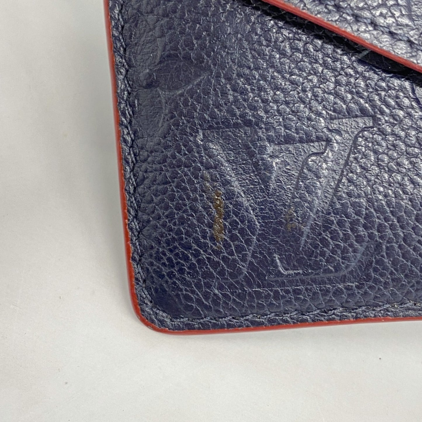 Louis Vuitton Monogram Empreinte Porte Carte Recto Verso Wallet/Coin Case M69420 Marine Rouge