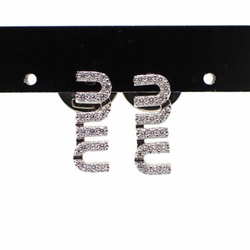 Miu Miu Miu Crystal-Studded Metal Earrings For Women