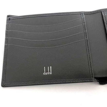Dunhill Bi-Fold Wallet Black Ll3070A Ec-20092 Leather Dunhill Billfold Compact