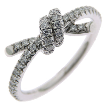 Tiffany Knot Diamond Women'S Ring In 750 White Gold