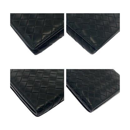 Bottega Veneta Intrecciato Black Leather Long Wallet