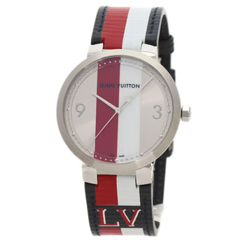 Louis Vuitton Q1D Tambour Kim Jones Limited Edition Watch Stainless Steel Leather