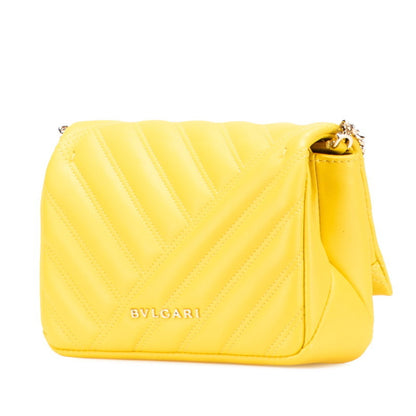 Bvlgari Serpenti Chain Shoulder Bag In Yellow Leather