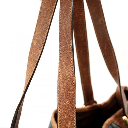 Gucci Abby Tote Bag 130736 Denim Blue Brown Champagne