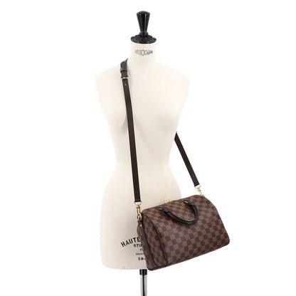 Louis Vuitton Damier Speedy Bandouliere 25 2-Way Ebene Handbag N41368 Rfid