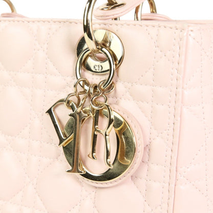 Christian Dior Lady Cannage 2Way Handbag Shoulder Bag Cal44550 Pink
