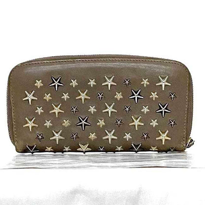 Jimmy Choo Round Long Wallet Ec-22525 Beige Filipa Leather 2Jk4Fz Jimmy Choo Star Studs