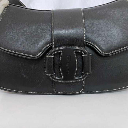 Salvatore Ferragamo Bag Ec-21595 Black Bk-21 3764 Leather Flap