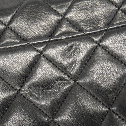 Chanel Shoulder Bag Matelasse W Chain Lambskin Black