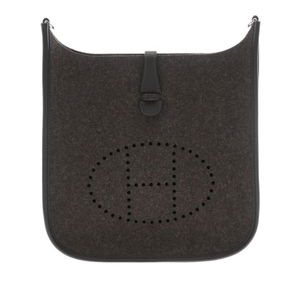 Hermes Evelyne 3 Pm Grimoire Chocolat Z Stamp (Circa 2021) Women'S Felt Swift Shoulder Bag