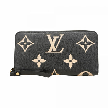 Louis Vuitton Monogram Empreinte Two-Tone Zippy Wallet M80481 Black/Beige