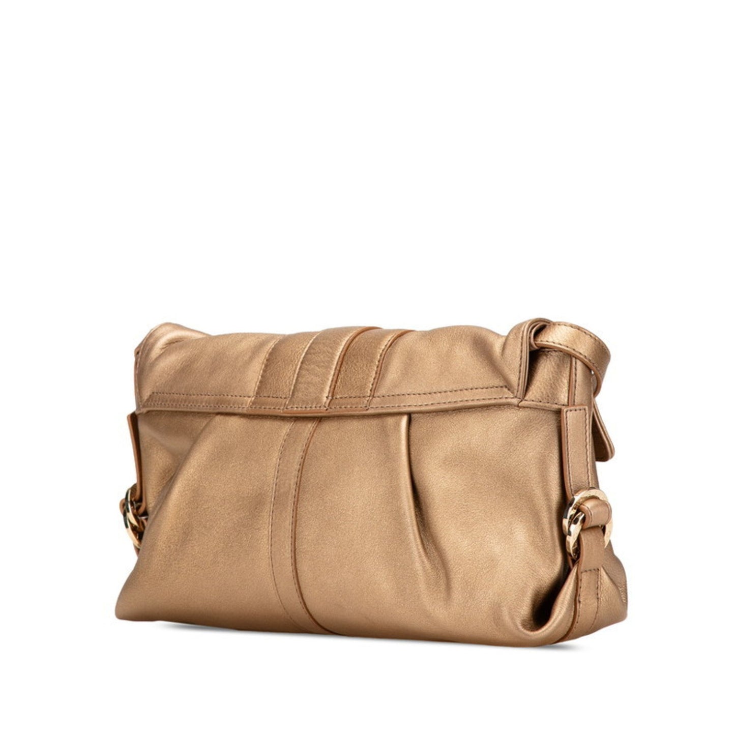 Bvlgari Chandra Crossbody Shoulder Bag In Gold Leather