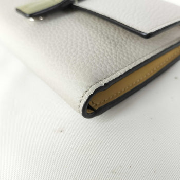 Loewe Vertical Small Wallet C660S86 White/Green Leather