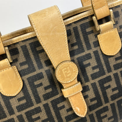 Fendi Zucca Pattern Bucket Tote Bag In Pvc And Leather