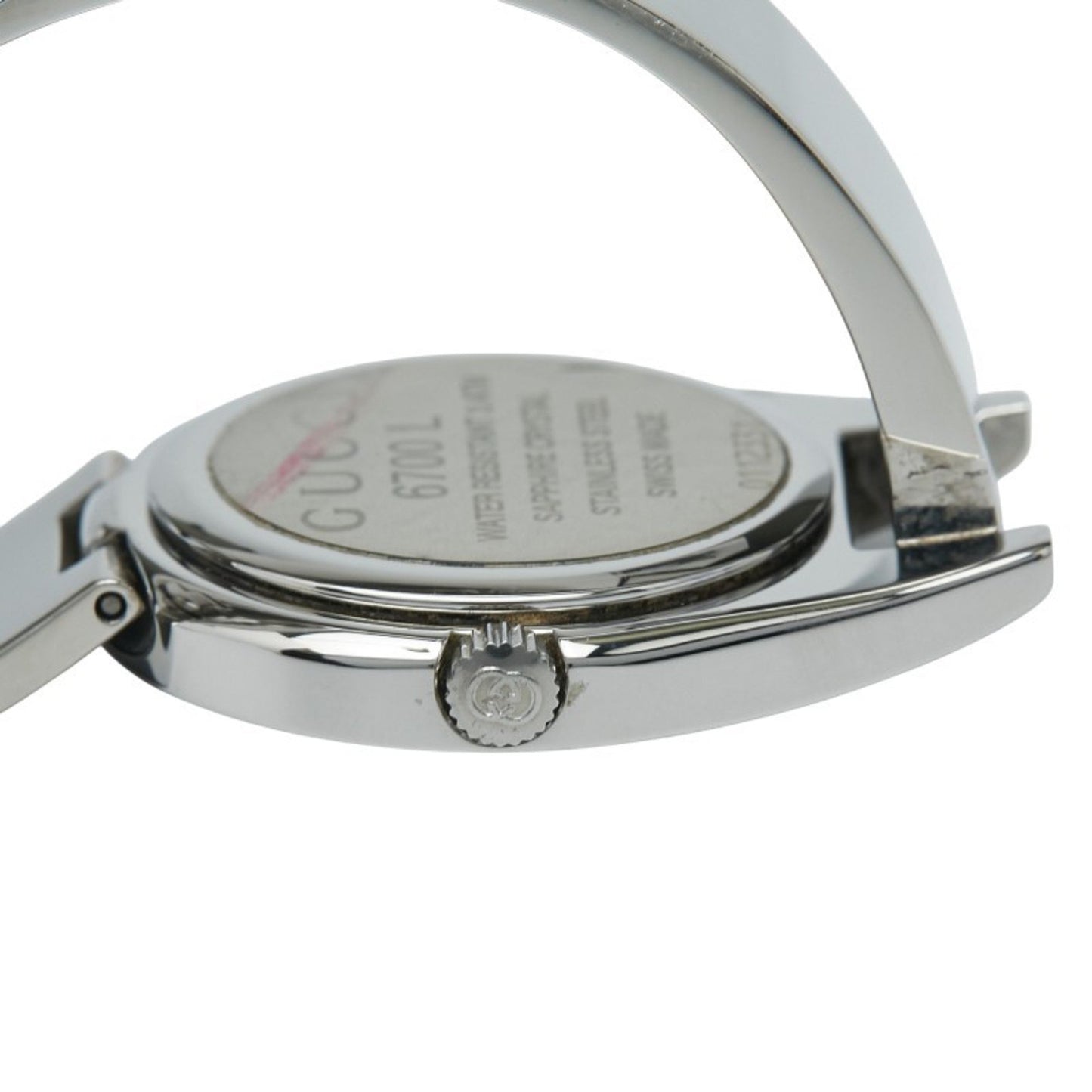 Gucci Bangle Watch 6700L Quartz Black Dial Stainless Steel