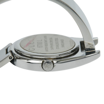 Gucci Bangle Watch 6700L Quartz Black Dial Stainless Steel