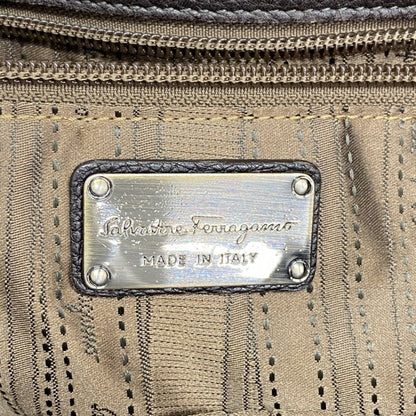 Salvatore Ferragamo Gancini Leather Handbag Brown