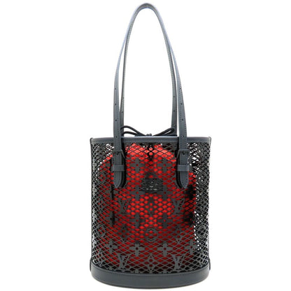 Louis Vuitton Louis Vuitton Monogram Lace Bucket Pm M20352 Tote Bag Patent Calf Black Red 352541